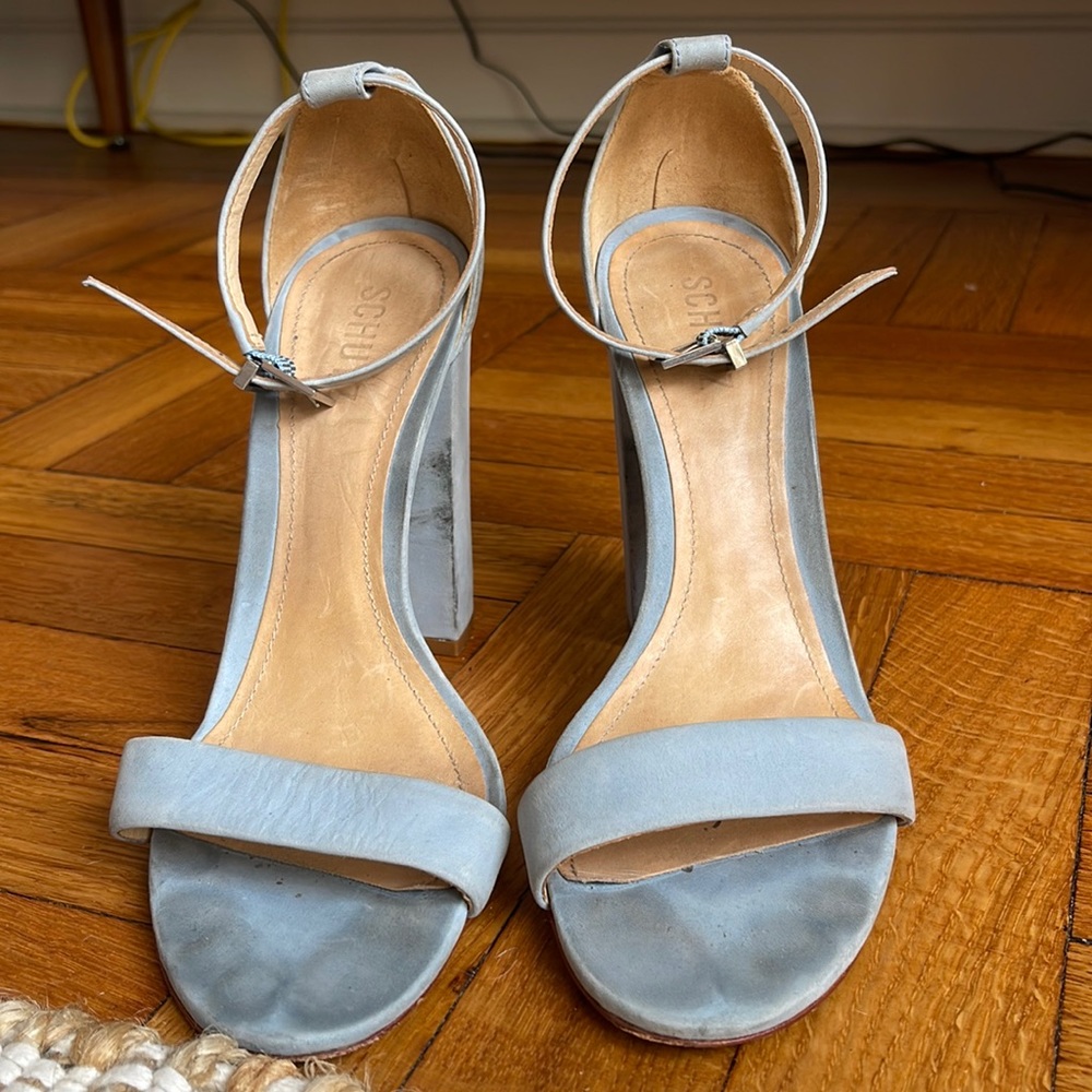 schutz baby blue heel